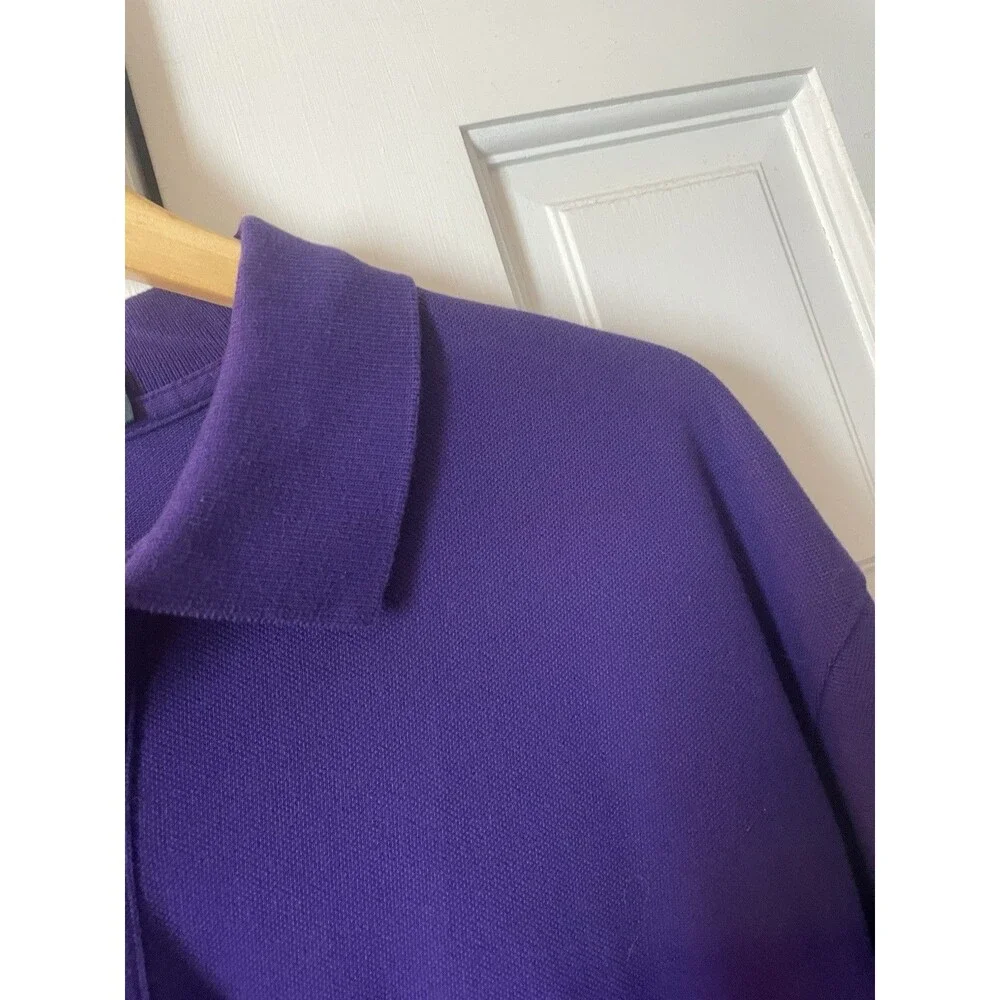 90s Polo Ralph Lauren Pique Polo Shirt Purple Yellow Pony Men's XL USA Vintage